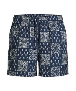 Jack & Jones Men's Swim Short JPSTMAUI SHELL Blocked/Floral Dark Blue/White