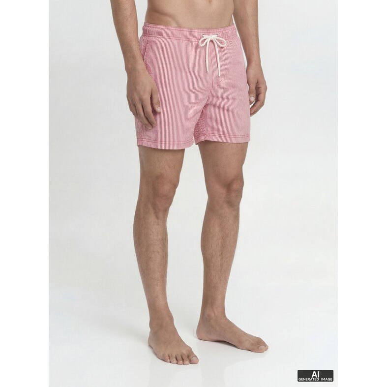 Jack & Jones Jack & Jones Heren Zwemshort JPSTMAUI OCEAN Seersucker Gestreept Rood