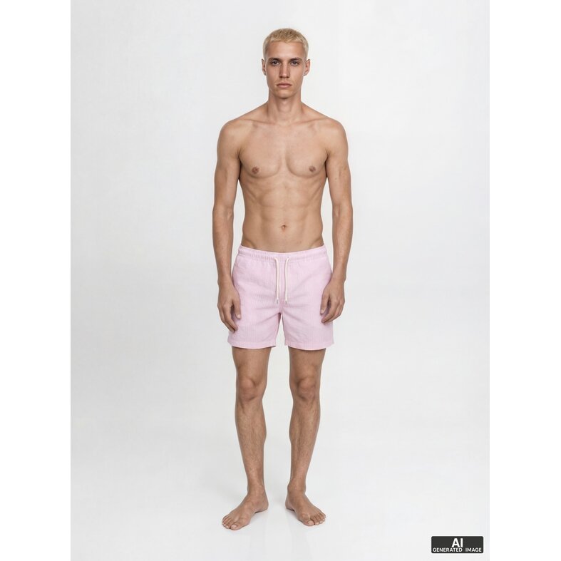 Jack & Jones Jack & Jones Heren Zwemshort JPSTMAUI OCEAN Seersucker Gestreept Lila Paars
