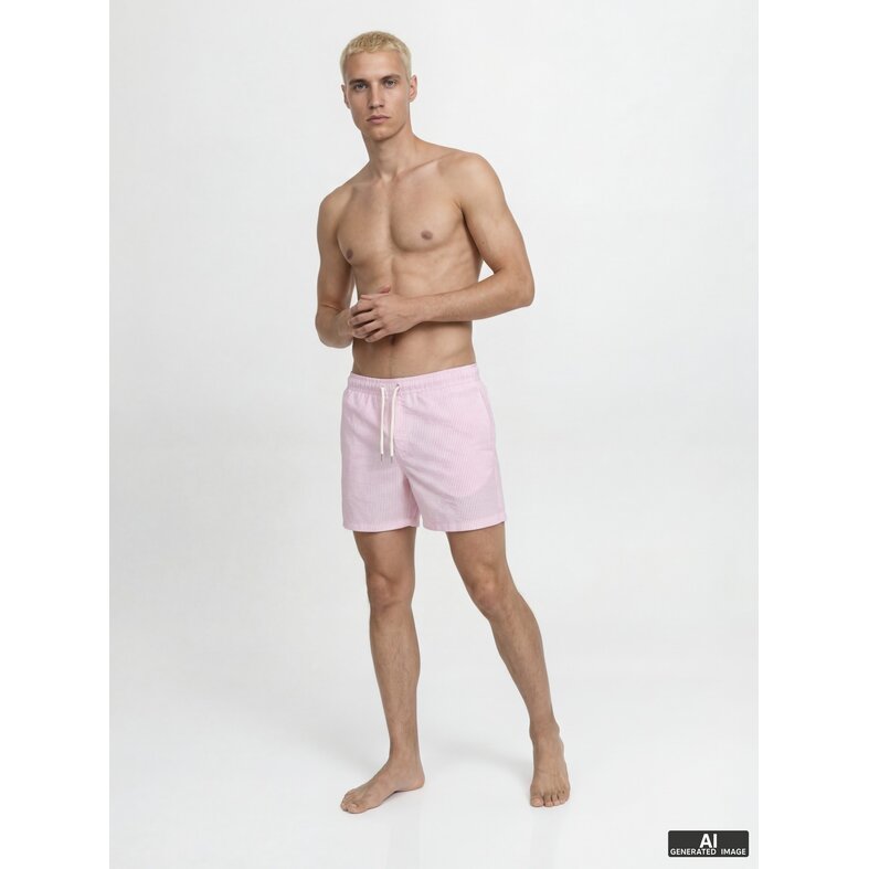 Jack & Jones Jack & Jones Heren Zwemshort JPSTMAUI OCEAN Seersucker Gestreept Lila Paars