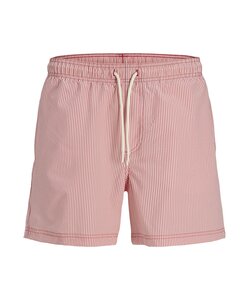 Jack & Jones Heren Zwemshort JPSTMAUI OCEAN Seersucker Gestreept Rood