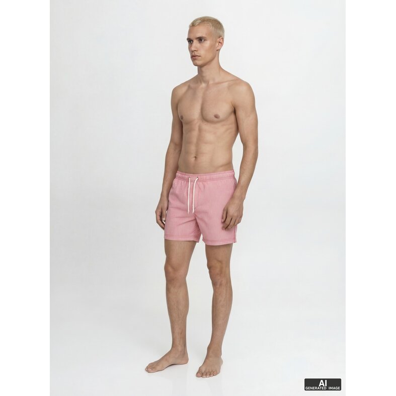 Jack & Jones Jack & Jones Heren Zwemshort JPSTMAUI OCEAN Seersucker Gestreept Rood