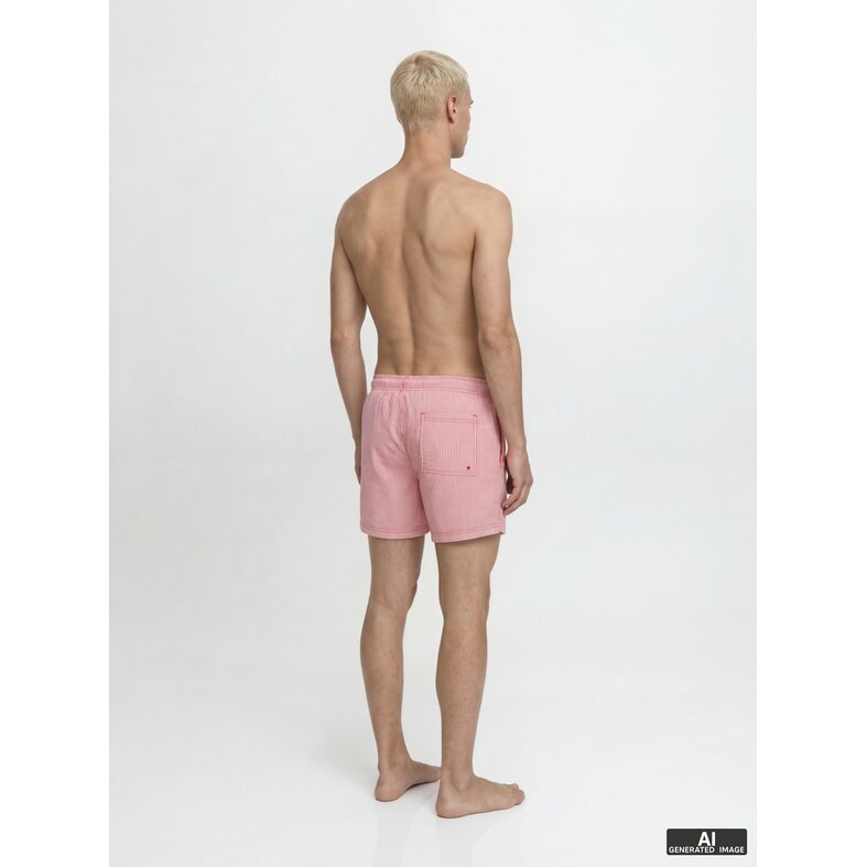 Jack & Jones Jack & Jones Heren Zwemshort JPSTMAUI OCEAN Seersucker Gestreept Rood