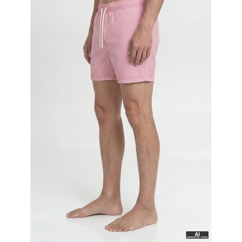 Jack & Jones Jack & Jones Heren Zwemshort JPSTMAUI OCEAN Seersucker Gestreept Rood