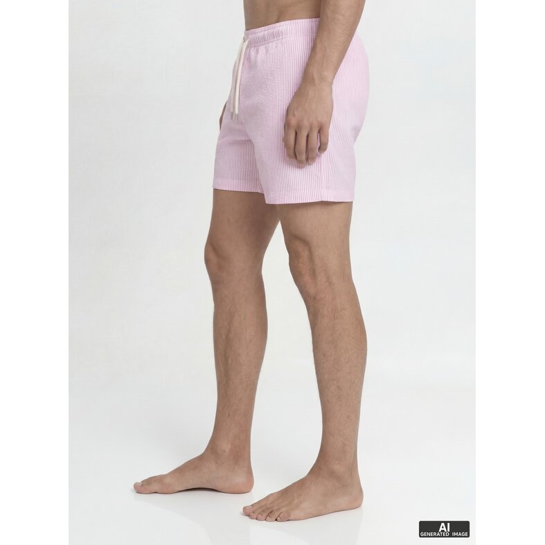 Jack & Jones Jack & Jones Heren Zwemshort JPSTMAUI OCEAN Seersucker Gestreept Lila Paars