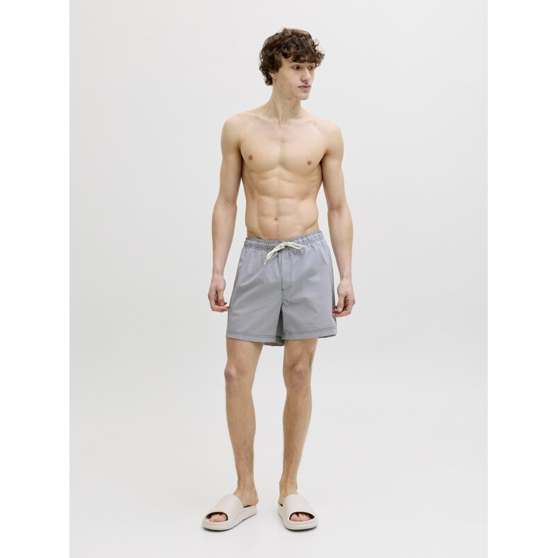 Jack & Jones Jack & Jones Heren Zwemshort JPSTMAUI OCEAN Seersucker Gestreept Donkerblauw