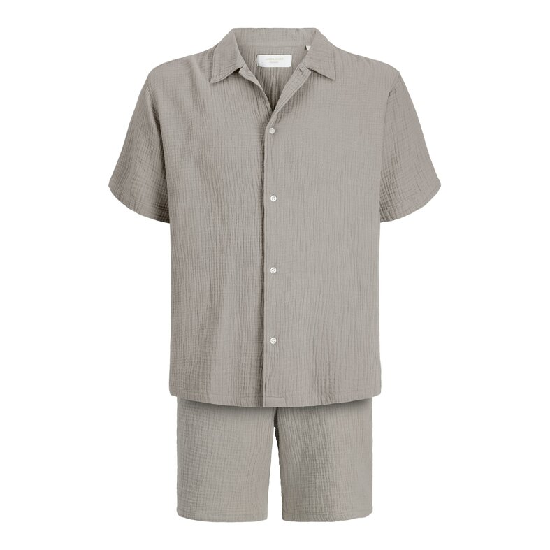 Jack & Jones Jack & Jones Heren Blouse & Shorts Co-ord Set JORNANTUCKET Effen Taupe