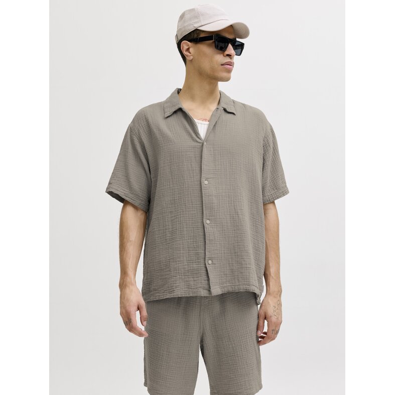 Jack & Jones Jack & Jones Heren Blouse & Shorts Co-ord Set JORNANTUCKET Effen Taupe