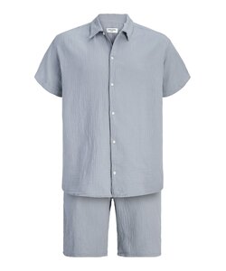 Jack & Jones Heren Plus Size Blouse & Shorts Co-ord Set JORNANTUCKET Effen Lichtblauw