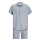 Jack & Jones Jack & Jones Heren Plus Size Blouse & Shorts Co-ord Set JORNANTUCKET Effen Lichtblauw