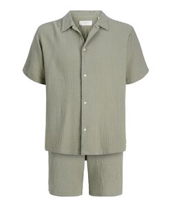 Jack & Jones Heren Blouse & Shorts Co-ord Set JORNANTUCKET Effen Groen