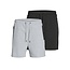 Jack & Jones Jack & Jones Heren Korte Broek JPSTGORDON Interlock 2-Pack Effen Grijs/Zwart