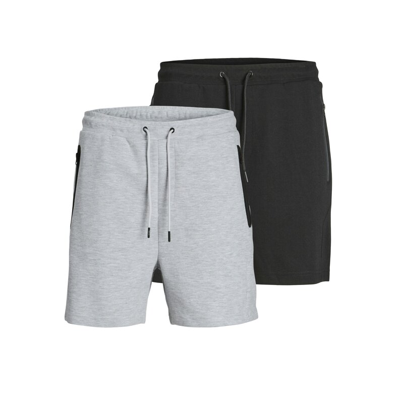 Jack & Jones Jack & Jones Men's Shorts JPSTGORDON Interlock 2-Pack Plain Gray/Black
