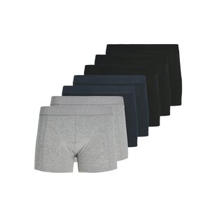 Jack & Jones Heren Boxershorts Trunks JACGILLI Effen 7-Pack Grijs/Donkerblauw/Zwart