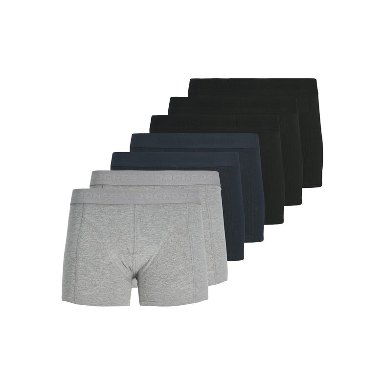Jack & Jones Jack & Jones Men's Boxer Shorts Trunks JACGILLI Plain 7-Pack Gray/Dark Blue/Black