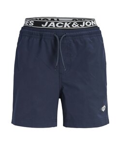 Jack & Jones Junior Jongens Zwemshort JPSTMAUI SURF Dubbele Waistband Effen Donkerblauw