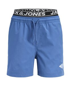 Jack & Jones Junior Jongens Zwemshort JPSTMAUI SURF Dubbele Waistband Effen Blauw