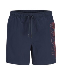 Jack & Jones Junior Jongens Zwemshort JPSTMAUI WAVE Logo Donkerblauw