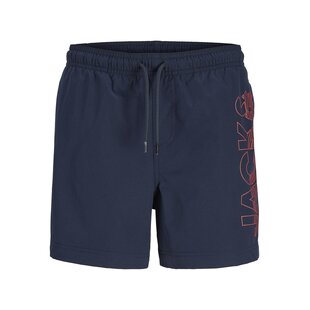Jack & Jones Junior Jongens Zwemshort JPSTMAUI WAVE Logo Donkerblauw