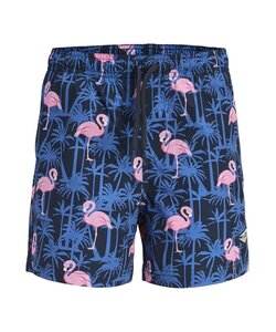 Jack & Jones Junior Boys Swim Short JPSTMAUI VIBES Dark Blue Flamingo/Palm Print