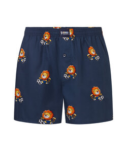Happy Shorts Heren Wijde Boxershorts Holland Donkerblauw Leeuw
