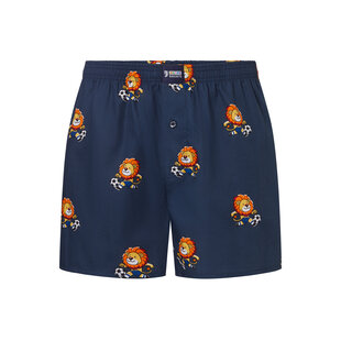 Happy Shorts Men's Wide Boxer Shorts Holland Dark Blue Lion