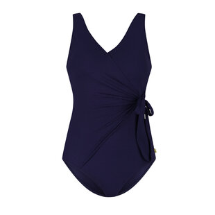 Ten Cate Ladies Swimsuit V-Neck Padded Dark Blue Plain