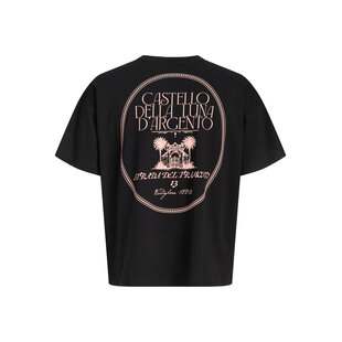 Jack & Jones Heren Backprint T-Shirt JORCOTEDAZUR Zwart/Lichtrood