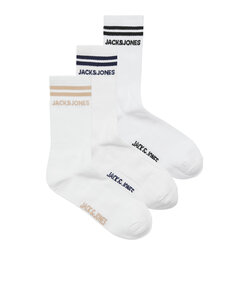 Jack & Jones Men's Socks JACOLLIE STATEMENT 3-Pack White