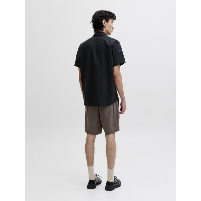 Jack & Jones Jack & Jones Men's Linen Blouse JJEBREEZE Plain Black