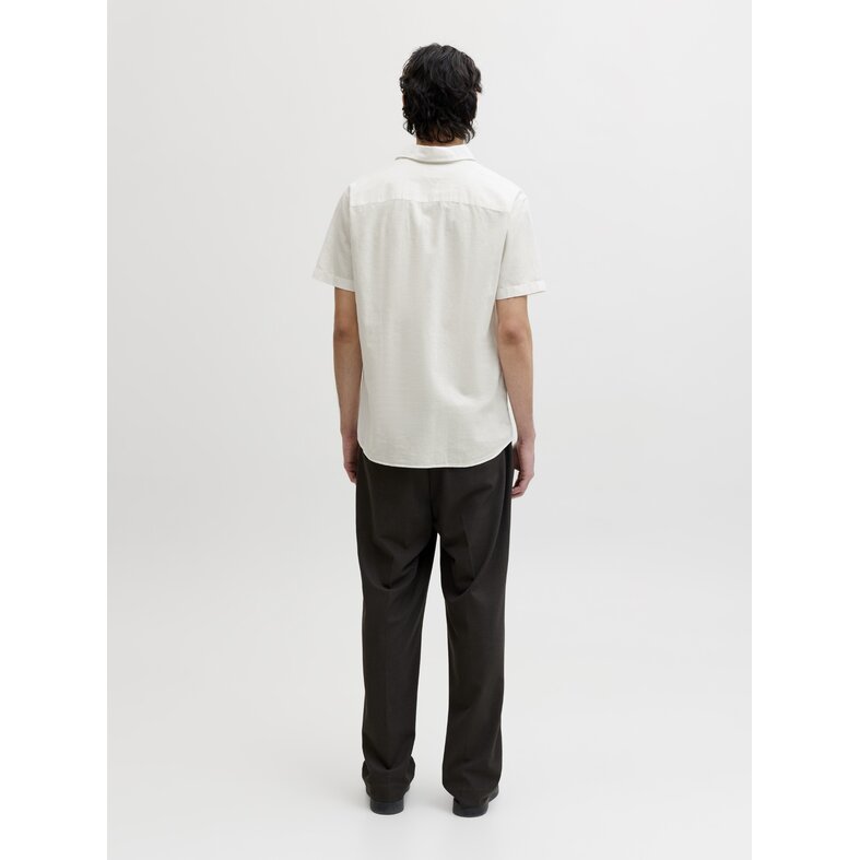 Jack & Jones Jack & Jones Men's Linen Blouse JJEBREEZE Plain White
