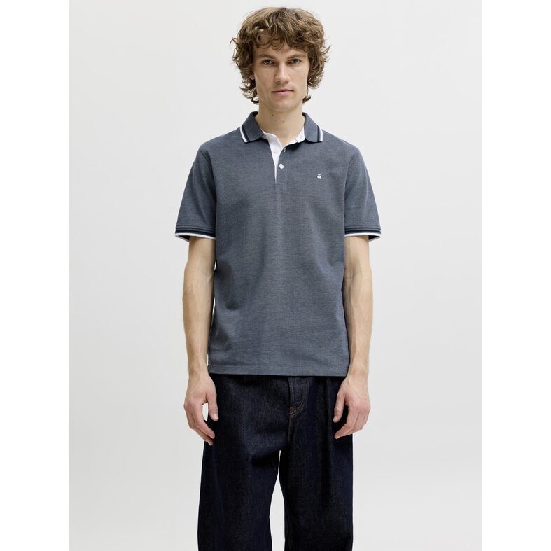 Jack & Jones Jack & Jones Heren Polo JJEPAULOS Grijsblauw