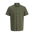 Jack & Jones Jack & Jones Heren Linnen Blouse JJEBREEZE Effen Donkergroen