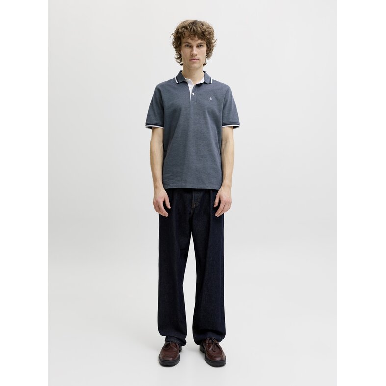 Jack & Jones Jack & Jones Heren Polo JJEPAULOS Grijsblauw