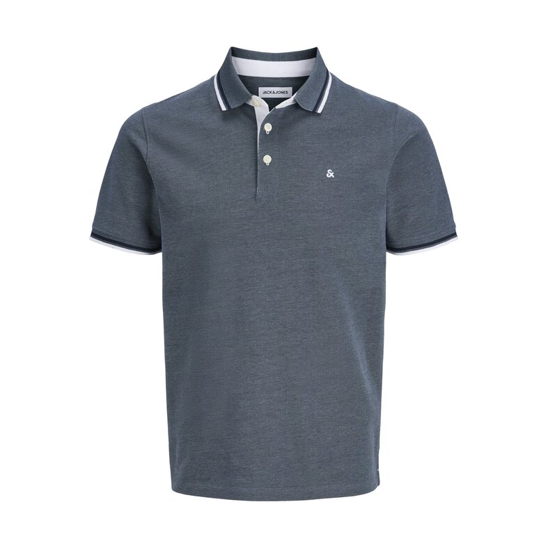 Jack & Jones Jack & Jones Heren Polo JJEPAULOS Grijsblauw