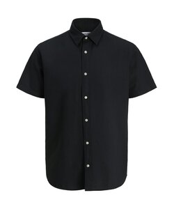 Jack & Jones Heren Linnen Blouse JJEBREEZE Effen Zwart