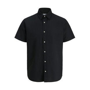 Jack & Jones Men's Linen Blouse JJEBREEZE Plain Black
