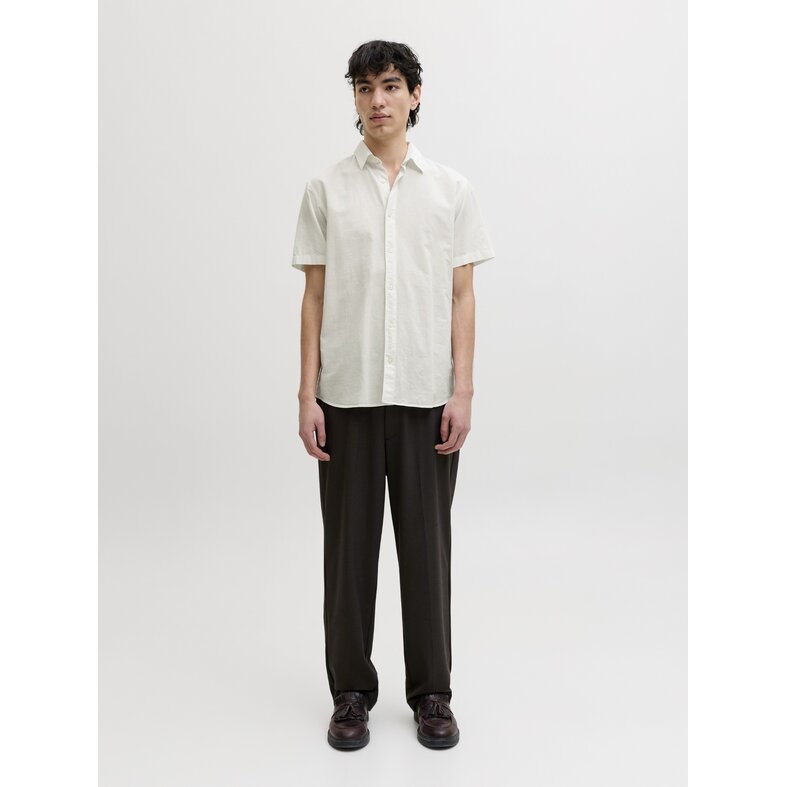 Jack & Jones Jack & Jones Men's Linen Blouse JJEBREEZE Plain White