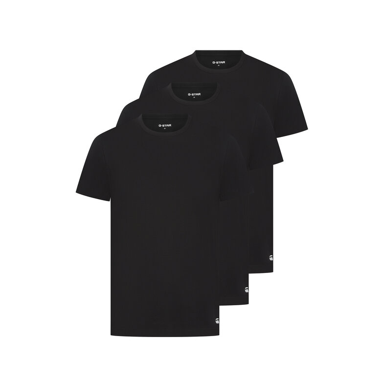 G-Star G-Star Men's Undershirt Bamboo COVE T-shirt Round Neck 3-Pack Solid Black