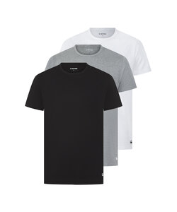 G-Star Heren Ondershirt Bamboe COVE T-shirt Ronde Hals 3-Pack Effen Wit/Grijs/Zwart