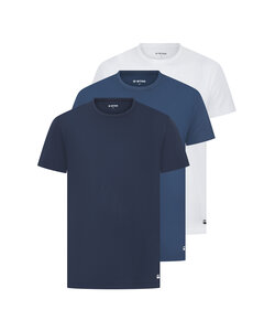 G-Star Men's Undershirt Bamboo COVE T-shirt Round Neck 3-Pack Solid Blue/White/Navy