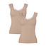 PIECES Pieces Dames Top Kant PCBARBERA LACE 2-Pack Effen Taupe