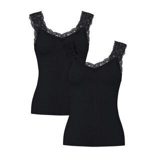 Pieces Ladies Top Lace PCBARBERA LACE 2-Pack Solid Black