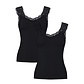 PIECES Pieces Dames Top Kant PCBARBERA LACE 2-Pack Effen Zwart