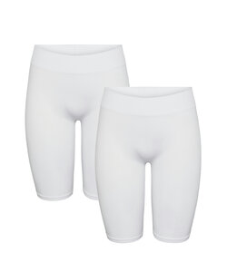 Pieces Dames Shorts PCLONDON Onderbroek Lange Pijp 2-Pack Wit