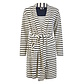 By Louise By Louise Dames Badjas Badstof Met Trekkoordsluiting Wit/Donkerblauw Gestreept