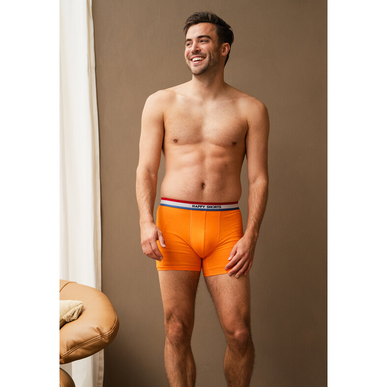 Happy Shorts Happy Shorts Heren Boxershorts Holland Oranje 2-Pack Oranje Leeuw
