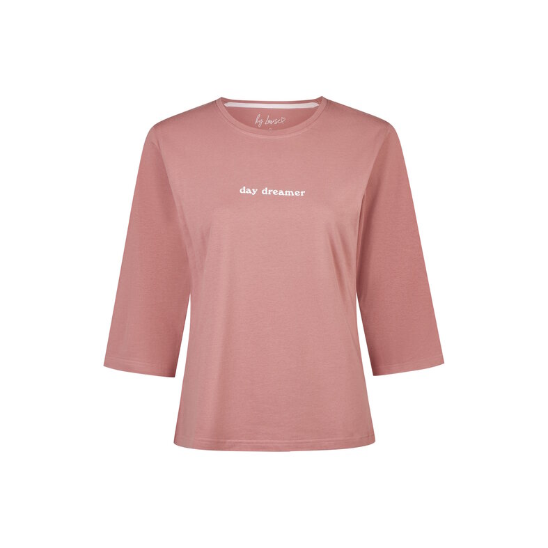 By Louise By Louise Dames Pyjama Set Lang Driekwart Mouw  Oudroze/Wit Gebloemd