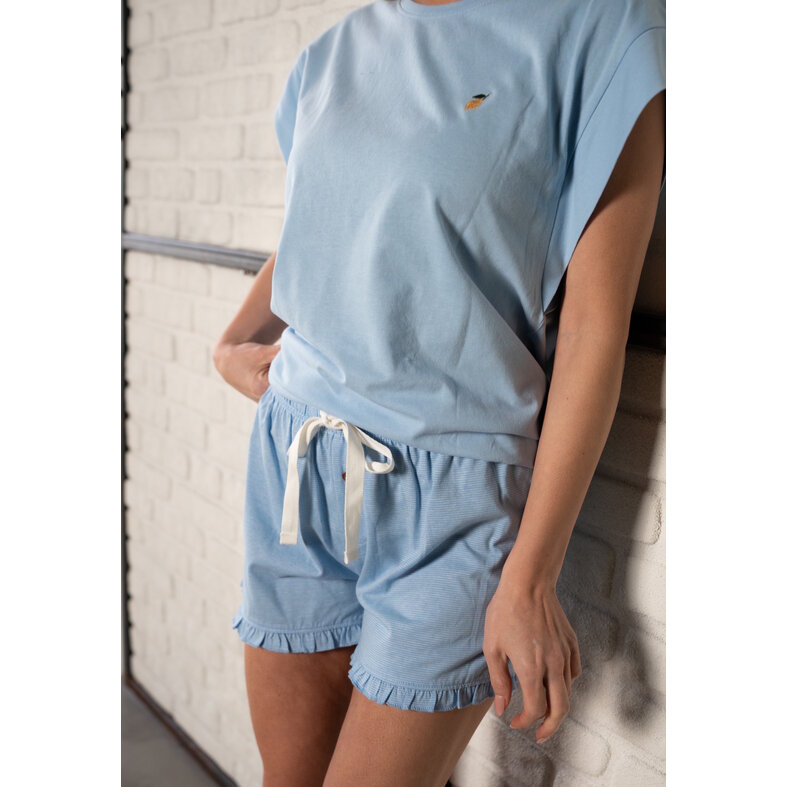 By Louise By Louise Dames Korte Pyjama Set Shortama Blauw