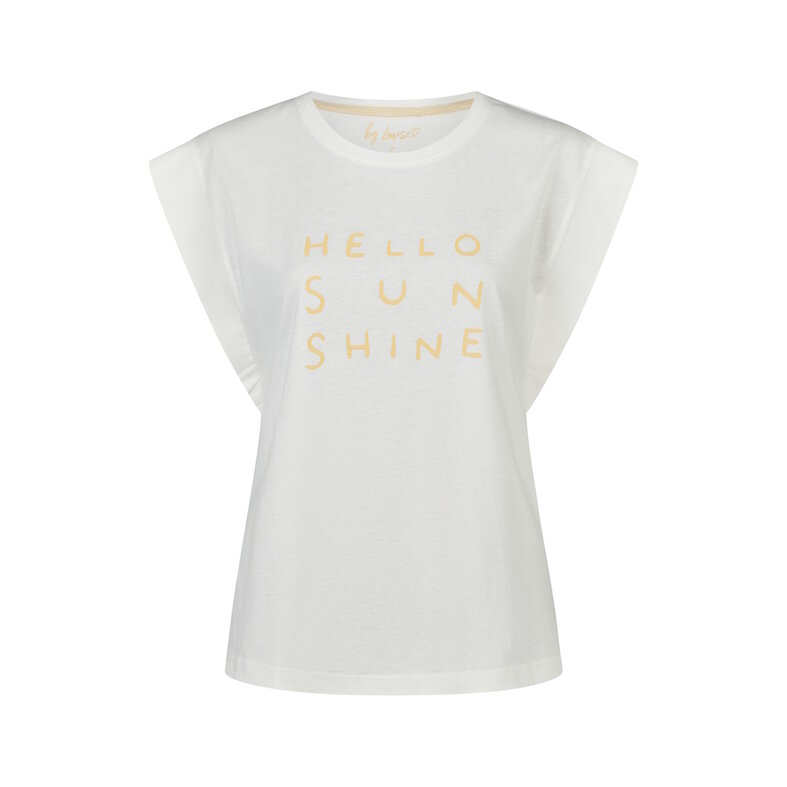 By Louise By Louise Dames Korte Pyjama Set Shortama Wit/Geel